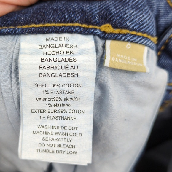 Michael Kors Wide Leg Sailor Jeans Women 6 Blue Gold Button High Rise Denim - Picture 6 of 8